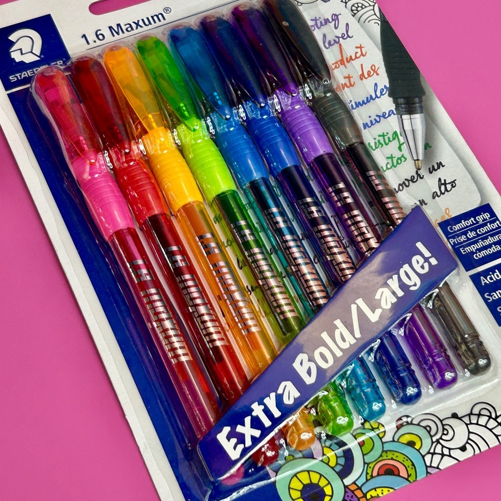 Staedtler Maxum Extra Bold 1.6mm Ballpoint Color Ink Pen 8-Pack New Discontinued
